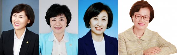 (왼쪽부터) 김인식·박혜련·채계순·우애자 대전시의원