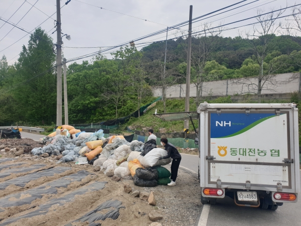 '아름다운 농촌마을 가꾸기' 일환으로 농촌 환경정화 활동 모습
