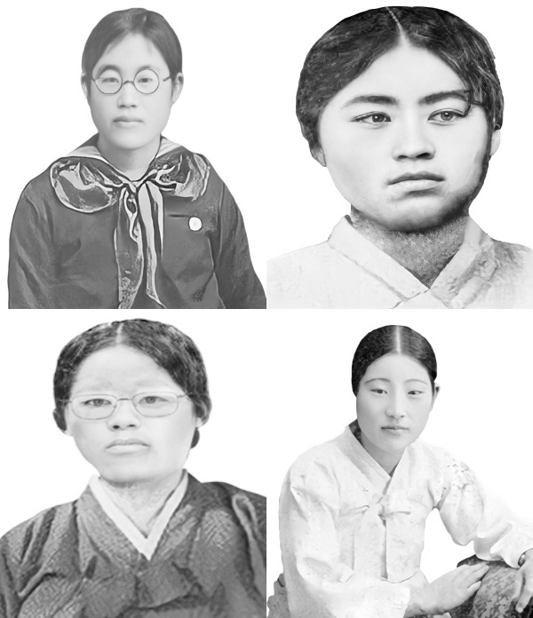 위쪽부터 시계방향으로 장매성, 박옥련, 장경례, 박현숙