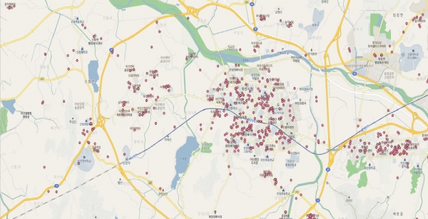 체납차량 분포지도