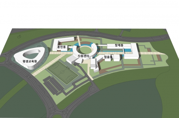 캠퍼스 고등학교 전체 구상도.