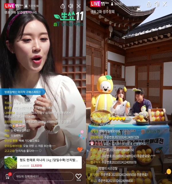 라이브방송 현장 사진