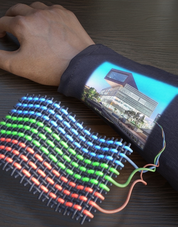 OLED 전자 섬유 디스플레이 개념도