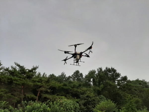 지난 2020년 항공방제 사진