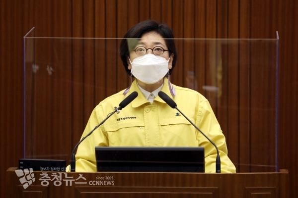 5분 발언하는 이순열 세종시의회 의원