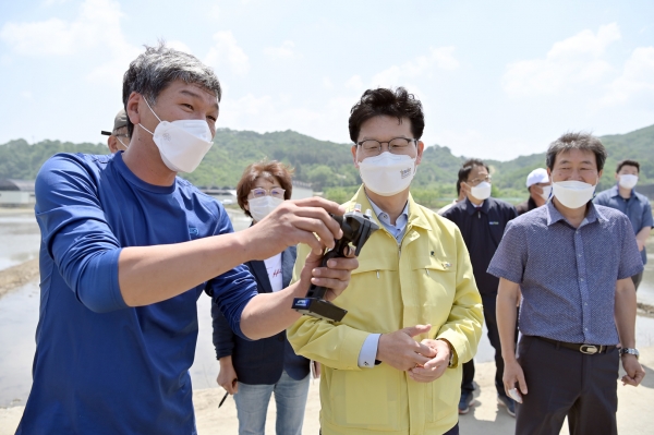 농업용 드론활용 벼 직파 시연회