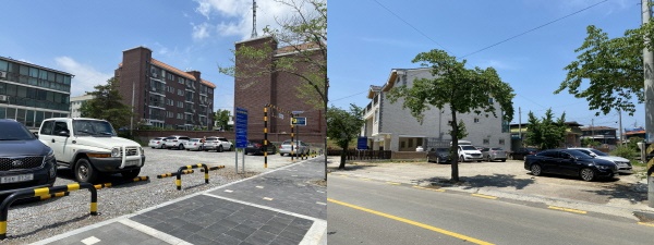 궁남지 임시주차장 조성 전경