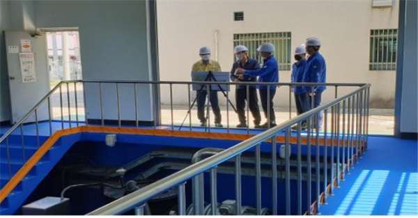 배수펌프장 현지점검 실시 진행 중인 사진