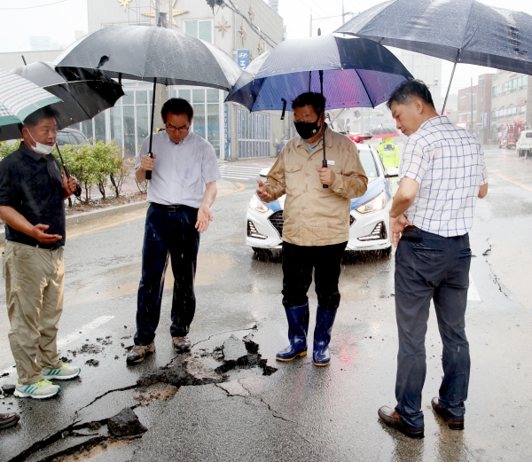 지난해 집중호우 피해현장 점검 모습(태안읍)