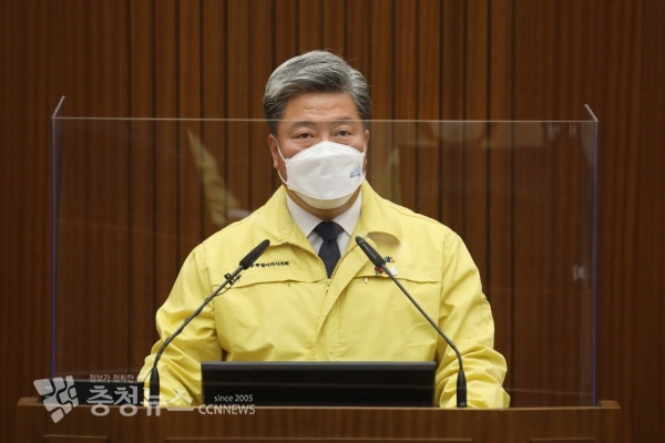 5분 발언하는 차성호 세종시의회 의원