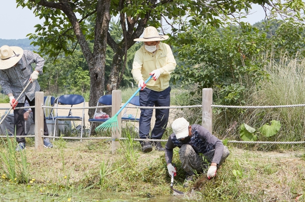 오세현 시장 화천1리 실개천 정화 활동 참여 모습