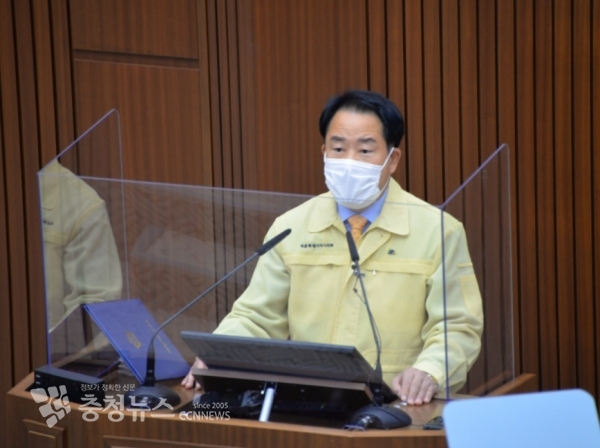 5분 발언하는 상병헌 세종시의회 의원