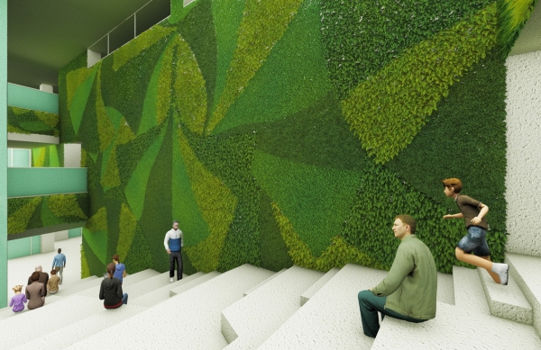 아산 중앙도서관 실내정원 예상 조감도