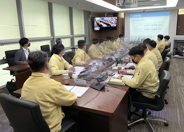 전 사업소가 참여한 태풍 북상 재난대비 모의훈련 모습