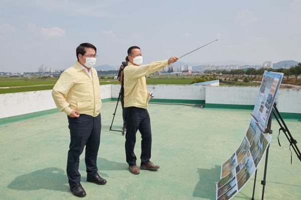 오세현 아산시장 음봉천, 방현천 수해복구 현장 방문