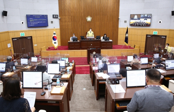 대전 서구의회 본회의장 모습.