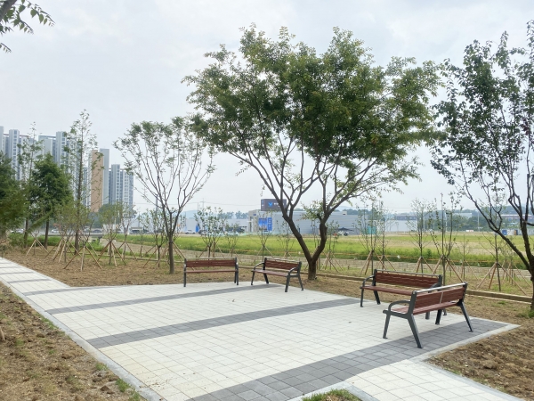 차암동에 위치한 완충녹지에 ‘도시숲과 자연순환형 산책로’ 조성 모습