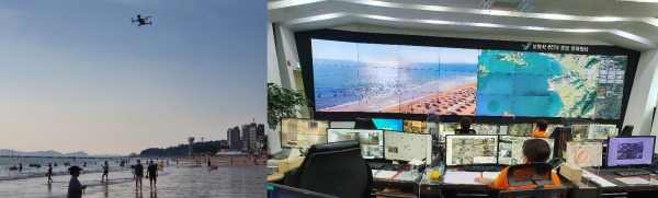 (왼) 드론 (오) CCTV 통합관제센터