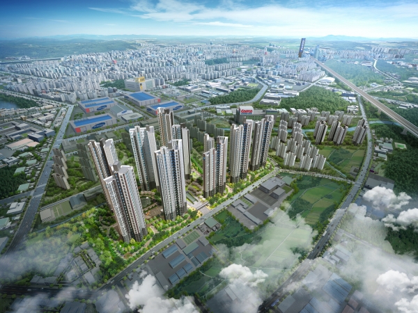 아산 한라비발디 스마트밸리 조감도.