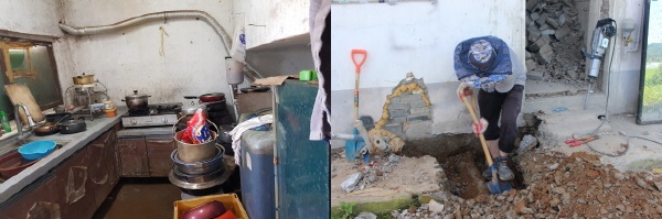 한국해비타트, 한산면 호암 사랑의 집 사랑 가득 리모델링(공사전, 공사 중 모습)