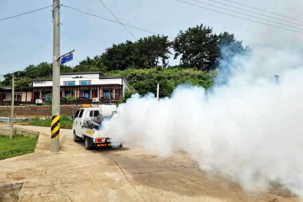 8월 초 고파도 합동방제 모습