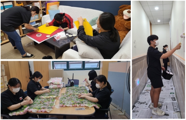 당진청소년운영위원회가 시설 개선 사업 진행 중인 사진