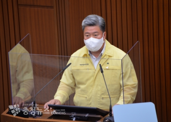 5분 발언하는 차성호 세종시의회 의원