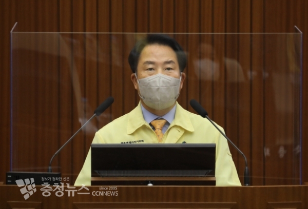 5분 발언하는 상병헌 세종시의회 의원