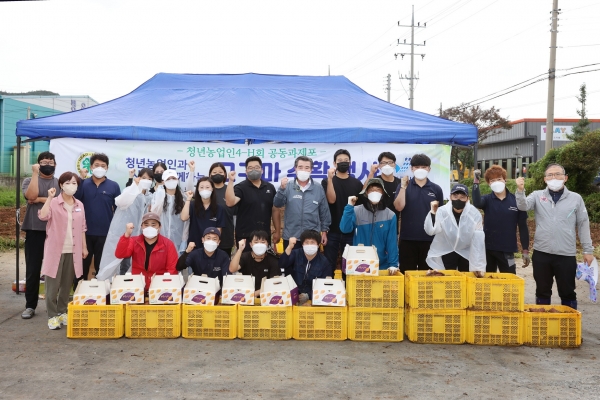 고구마 수확장면 및 나눔활동 장면