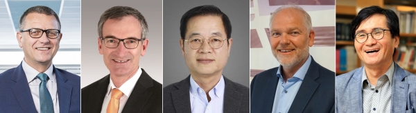 기계연 글로벌 기계기술 포럼 연설자들. 왼쪽부터 Detlef Stolten 독일 율리히 연구소 산하 기술경제시스템분과(IEK-3) 소장, Marjus Bachmeier 린데 수소연료기술 유한회사 국장, 김세훈 현대자동차 부사장(연료전지사업부장), Steinar Madsen 노르웨이 빌헬름센 해운그룹 토피카 유한회사 CEO, 최병일 한국기계연구원 플랜트융합연구실장