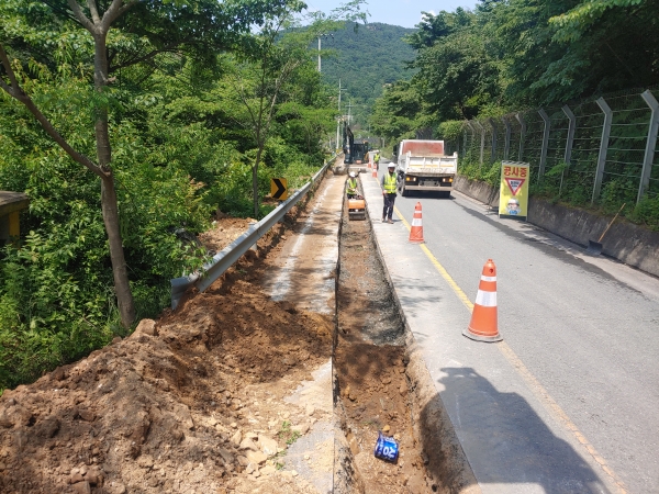 상수도관 매설 현장