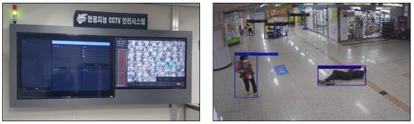 (좌)인공지능 CCTV 모니터링 시스템, (우)실신 고객 감지