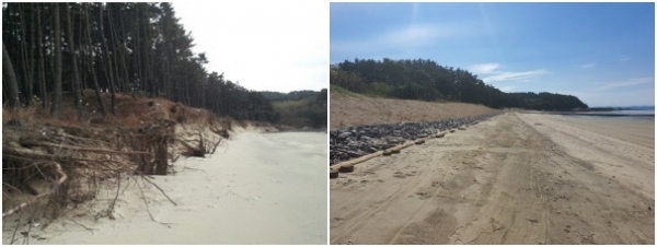 ‘서천 다사2지구 연안정비사업 전·후 비교’