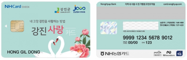 카드형 ‘강진사랑상품권’ 디자인