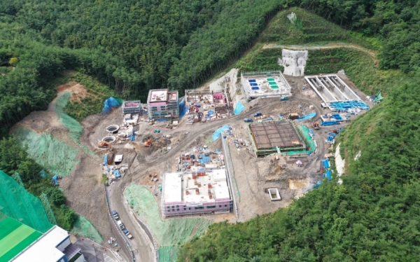단양정수장 전경 (드론 사진)