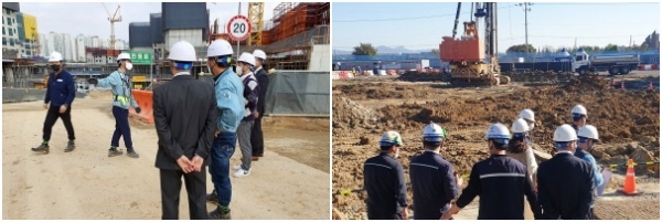 (좌) 26일 서산 푸르지오 더 센트럴에서 열린 현장 점검, (우) 27일 이편한세상 석림 더 노블에서 진행된 현장점검