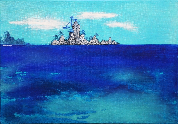 산수여행21-16 37x53cm, 백토위에 채묵 2021(정황래-공주국제미술전)