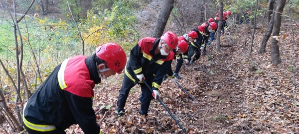 2021년 가을철 산불재난 현장대응 훈련 진행 장면