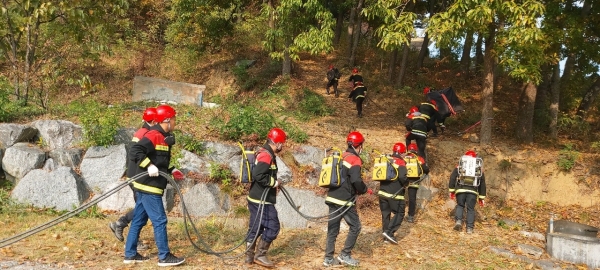 2021년 가을철 산불재난 현장대응 훈련 진행 장면