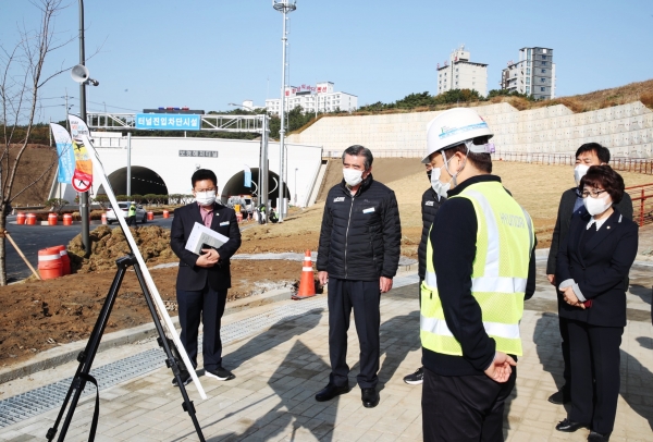 김동일 시장, 보령해저터널 개통 전 사전 점검