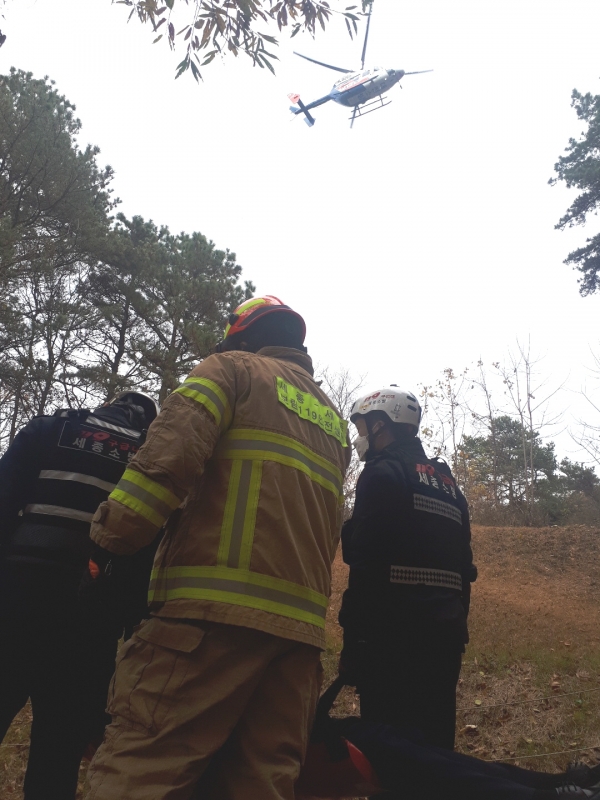 항공기 사고 대비 훈련 모습