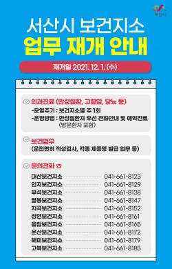 보건지소 업무재개 카드뉴스