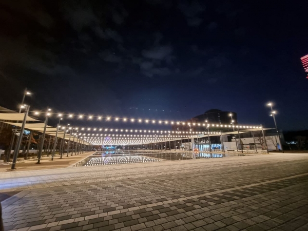 엑스포과학공원 한빛탑 물빛광장, 야간 경관조명 설치 모습