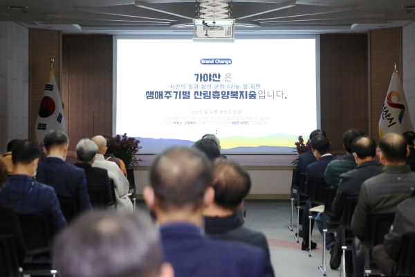 30일 시청 대회의실에서 열린 산림휴양복지숲 중간보고회 및 시민공청회 모습