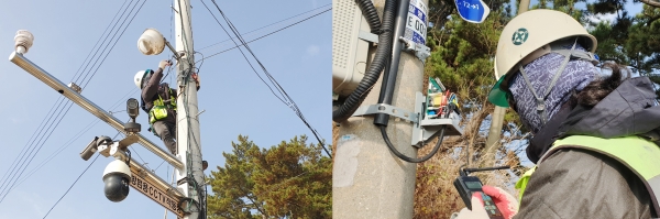 지난 16일 도서지역에서 특별점검반이 보안등을 점검하는 모습