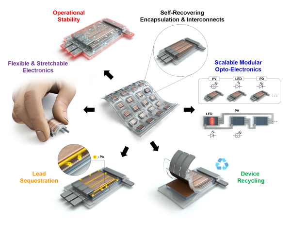 자가치유 고분자 이용 페로브스카이트 광전소자 봉지(encapsulation) 공정