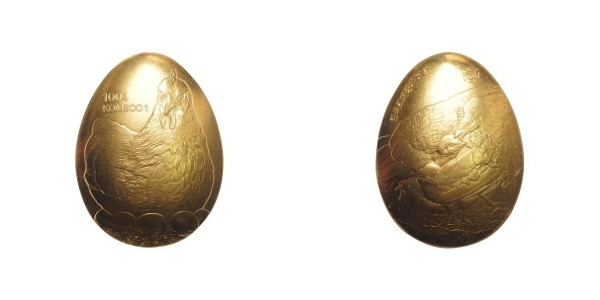 ‘생동하는 닭’ 기념메달 (금도금 앞면, 뒷면)