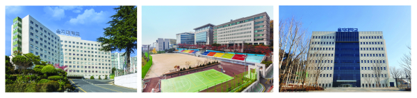 [좌부터] 을지대학교 대전캠퍼스, 성남캠퍼스, 의정부캠퍼스