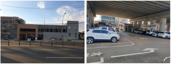 온양온천시장 공영주차타워 및 온양온천역 하부 공영주차장 전경