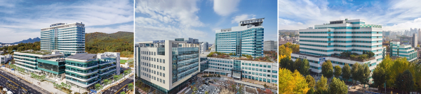 [좌부터] 의정부을지대학교병원, 대전을지대학교병원, 노원을지대학교병원